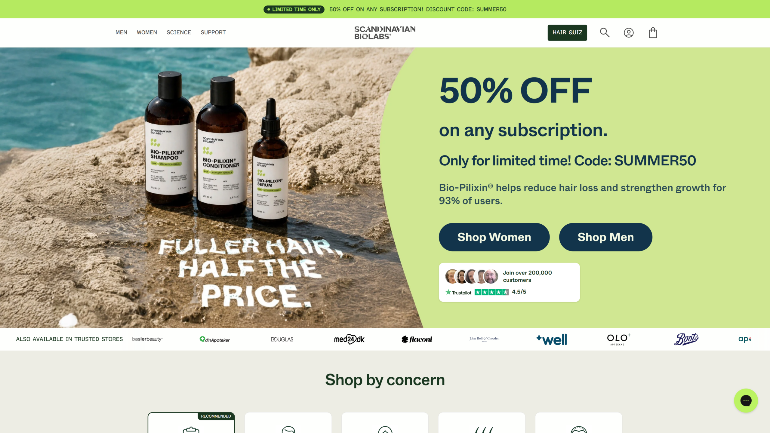 Scandinavian Biolabs landing page